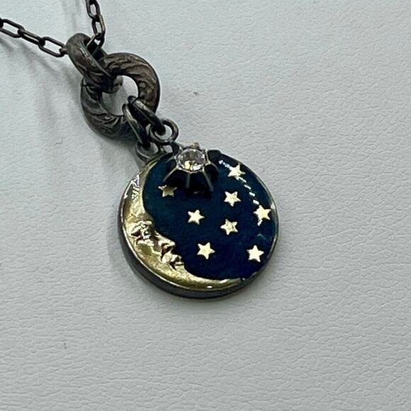 Catherine Popesco La‎ Vie Parisienne Blue Moon & Stars Crystal Necklace - Picture 6 of 12